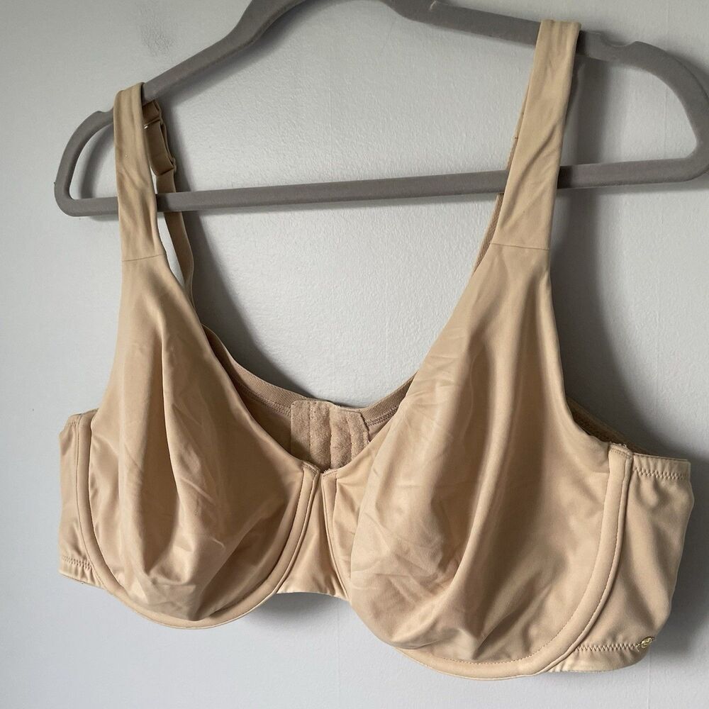 Cacique Unlined Full Coverage Underwire Bra Tan Nude Supportive Size 42DD - Picture 3 of 7